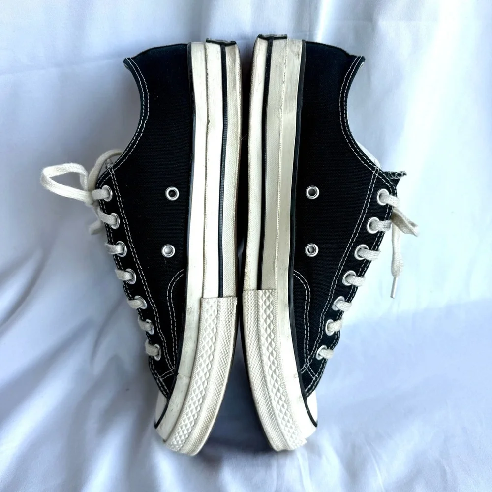 9.5 Mens/11.5 Womens Converse All Star Classic Black/White Canvas Low Tops - Picture 4 of 11